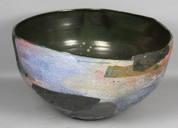 Appraisal: Arts and Crafts glazed volcanic pottery bowl h x diam