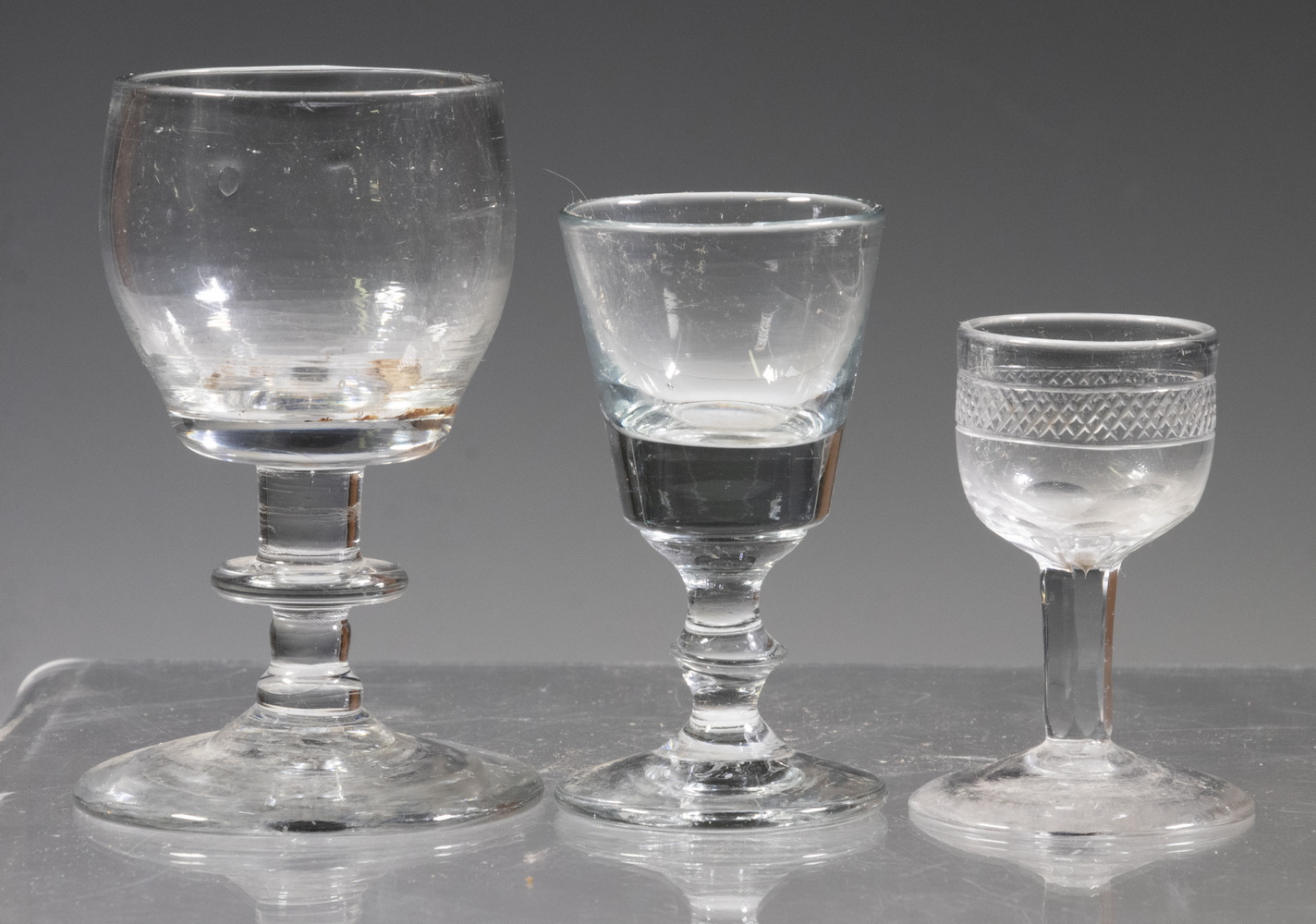 Appraisal: EARLY ENGLISH GLASSES Lot of Pieces of Assorted Clear Blown