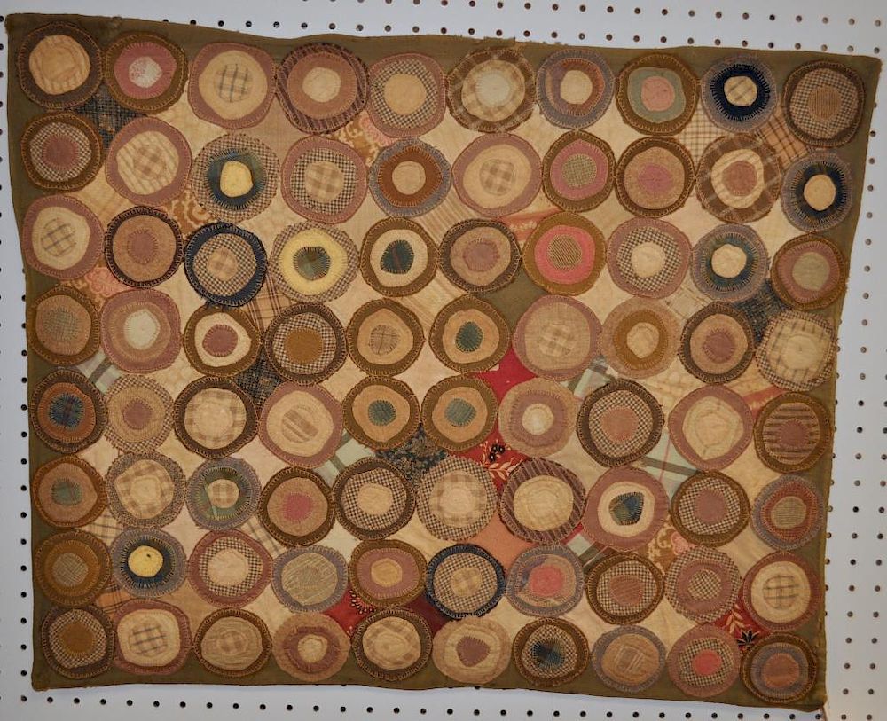 Appraisal: American Folk Art Penny Hooked Rug with eighty multi-layered pennies