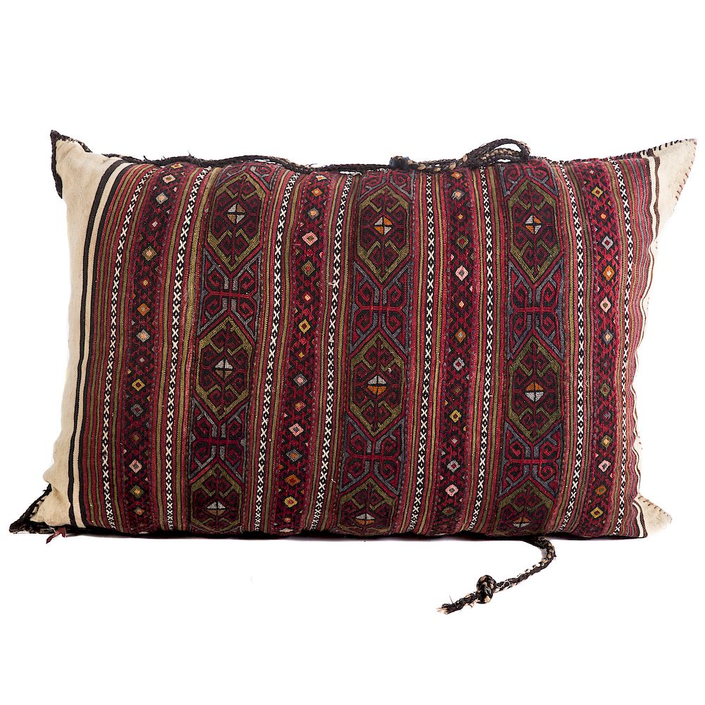 Appraisal: Turkish Soumak Kilim Pillow x in hand woven on both