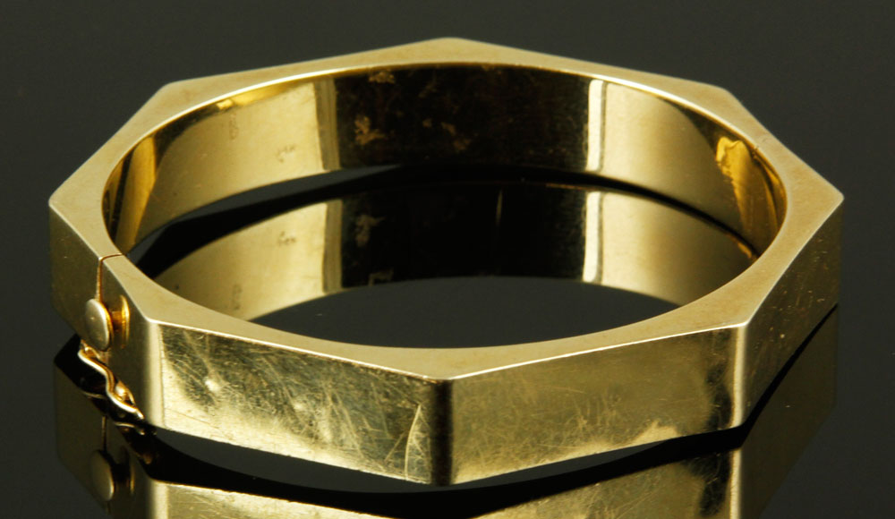 Appraisal: - K Gold Bracelet K gold modern style bracelet approximately