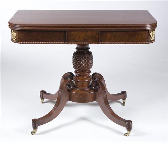 Appraisal: CLASSICAL-STYLE CARD TABLE Late th or early th century mahogany