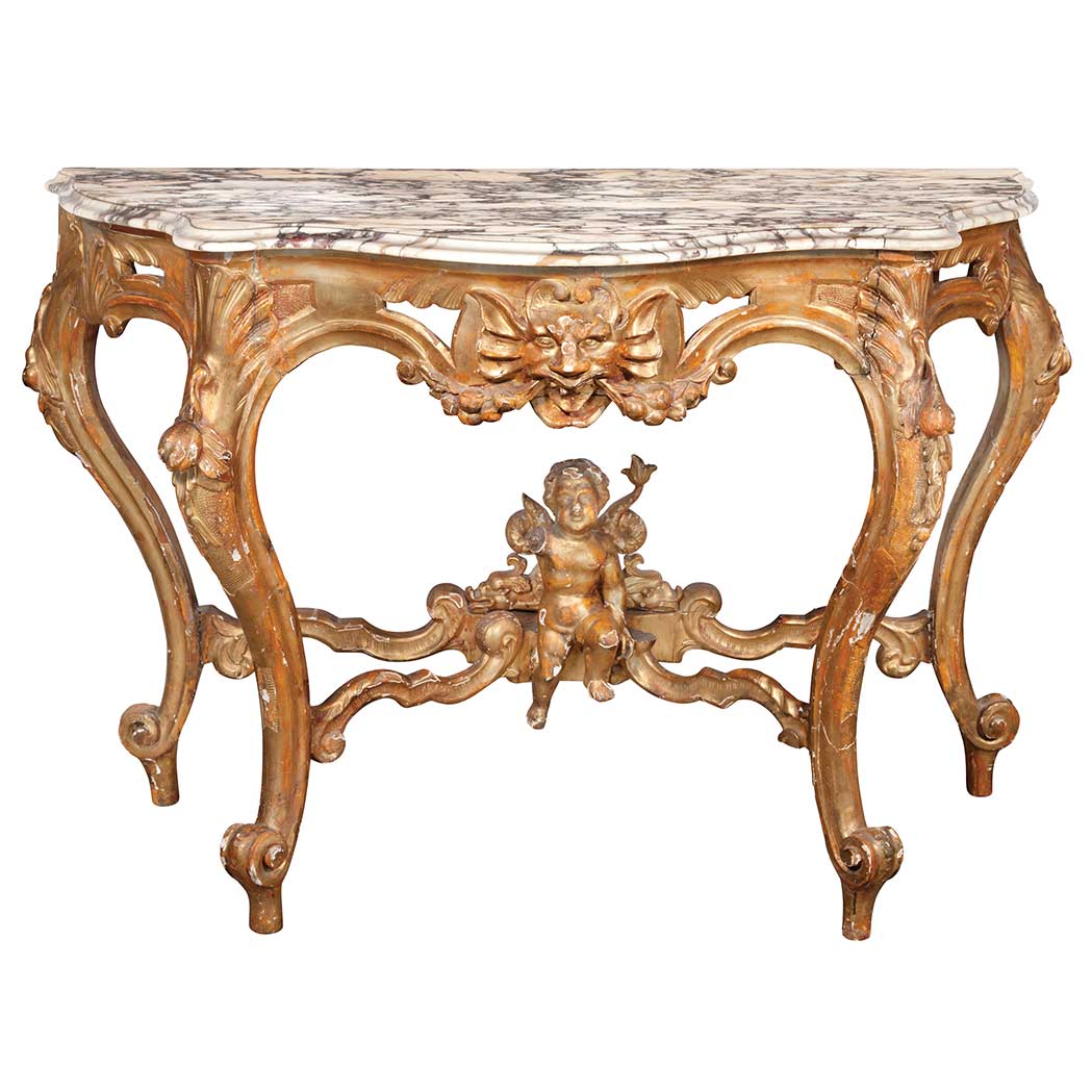 Appraisal: Italian Rococo Style Giltwood Console Second quarter of the th