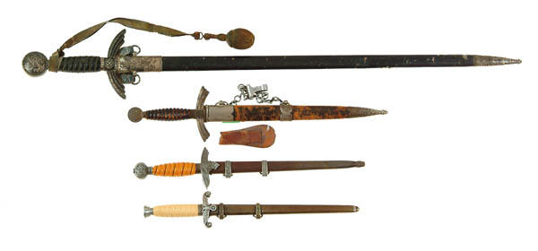 Appraisal: LOT OF NAZI DAGGERS AND A NAZI SWORD Type Luftwaffe