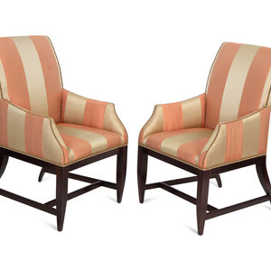 Appraisal: A Pair of Hollywood Regency Style Armchairs TH CENTURY with