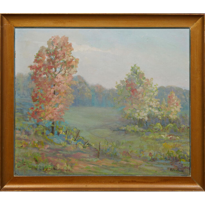 Appraisal: Helen Ross American Idyllic Countryside Scene in Brown County East