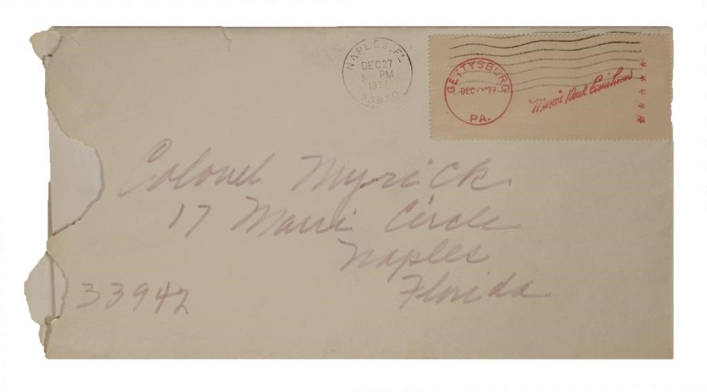 Appraisal: Hand signed personal letter from First Lady Mamie Eisenhower wife