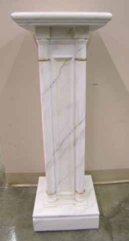 Appraisal: Painted faux marble pedestal columnar design wood construction high