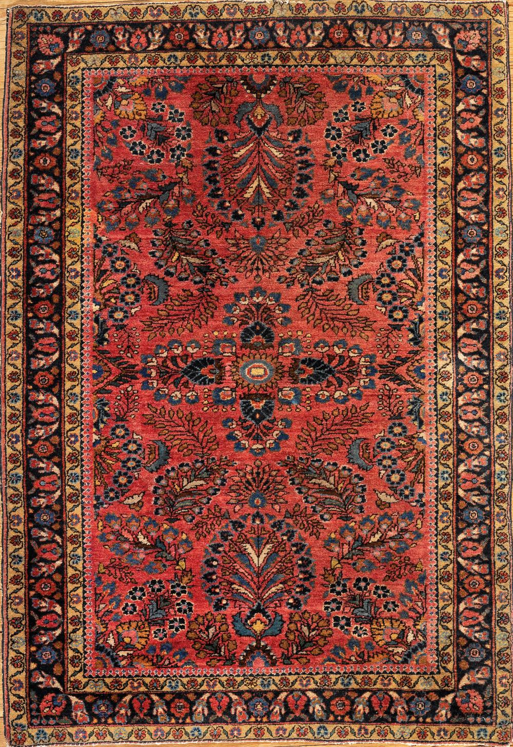 Appraisal: Two Marajan Sarouk Persian Rugs one with red and navy