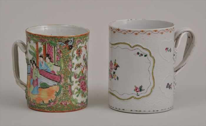 Appraisal: CHINESE EXPORT PORCELAIN FAMILLE ROSE MUG AND A ROSE MEDALLION