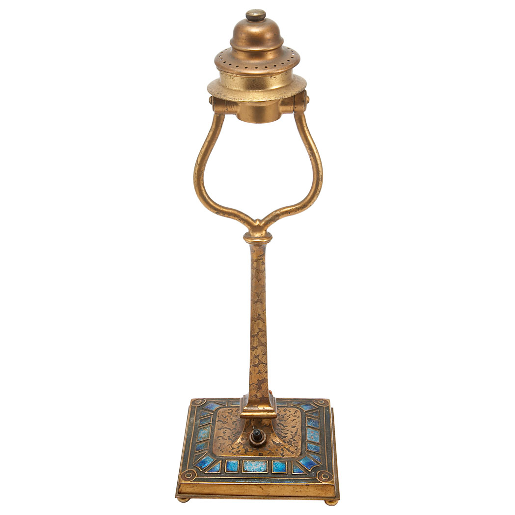 Appraisal: Tiffany Furnaces Gilt and Enameled Metal Desk Lamp Base In