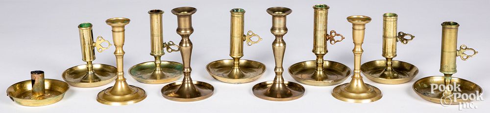 Appraisal: Group of brass candlesticks th and th c Group of