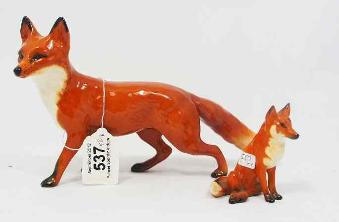 Appraisal: Beswick Fox Standing and Seated Fox