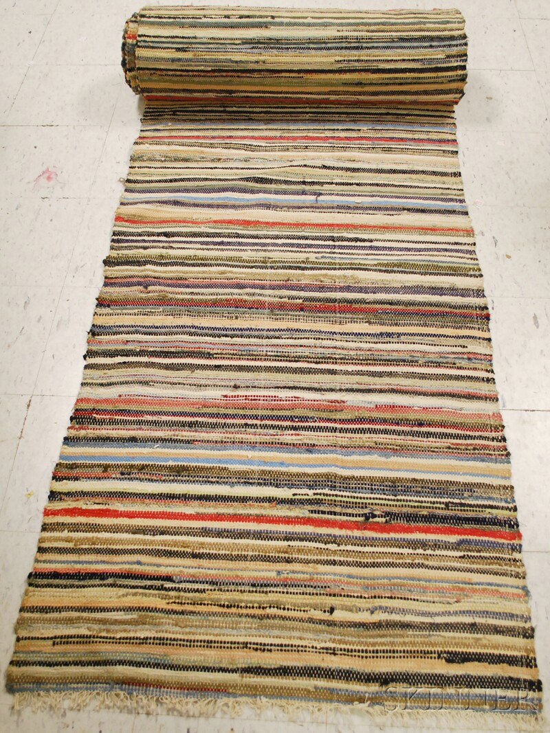 Appraisal: Long Woven Rag Rug ft in x in Provenance Estate