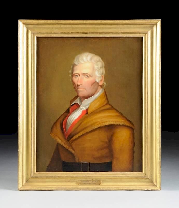 Appraisal: CHESTER HARDING American - A PAINTING Portrait of Daniel Boone