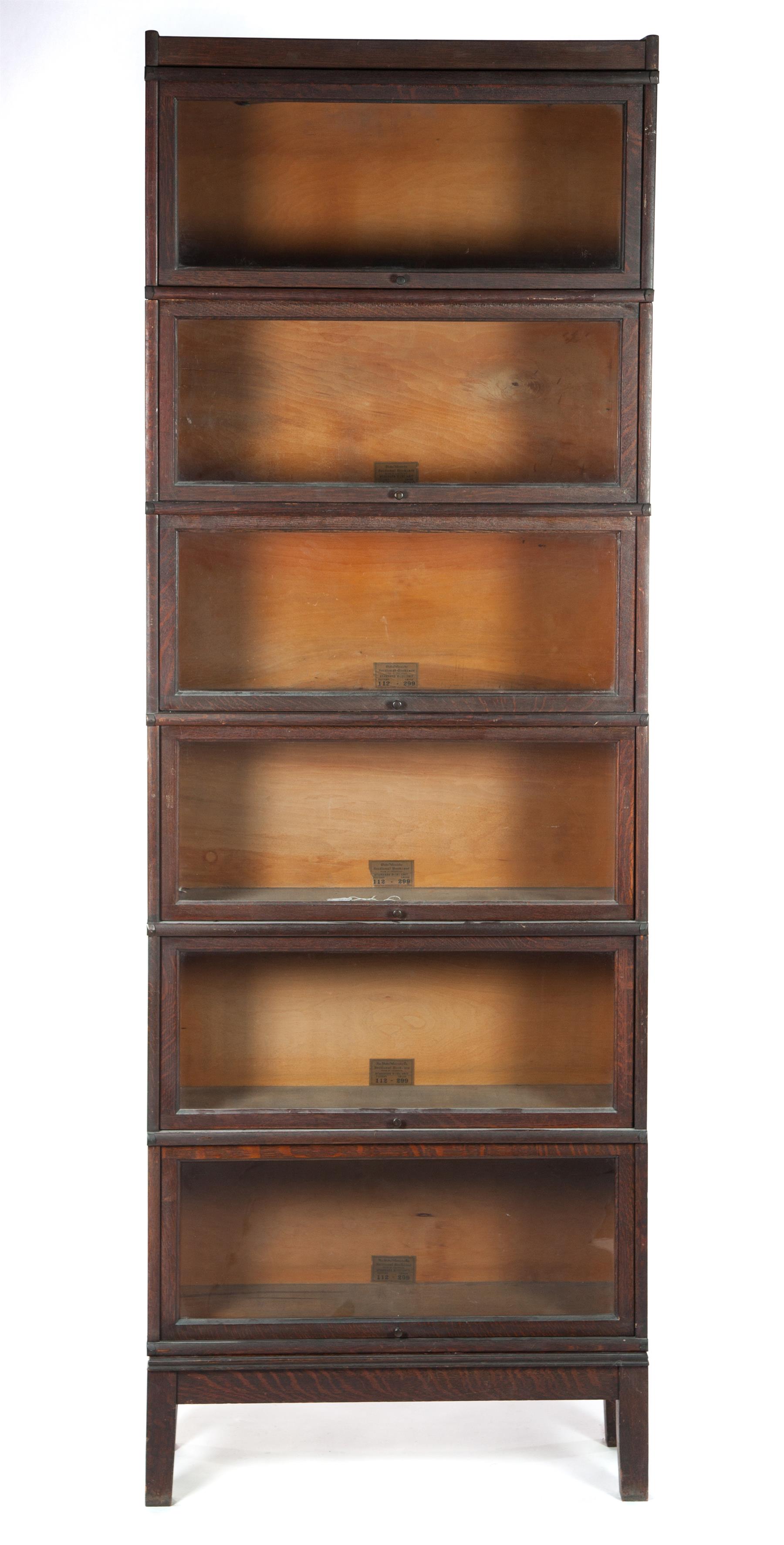 Appraisal: GLOBE-WERNICKE SIX-STACK BOOKCASE Cincinnati st quarter- th century oak Standard