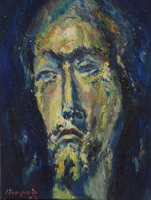 Appraisal: Jacques Jean Perrin th Century Head of Christ signed oils