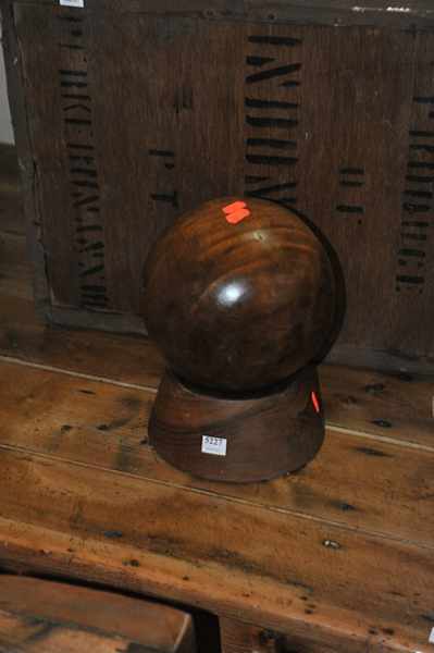 Appraisal: A WALNUT HAT BLOCK ON STAND