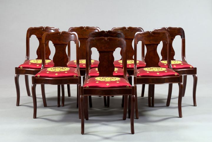 Appraisal: Good Suite of Eight Late Classical Figured Mahogany Dining Chairs