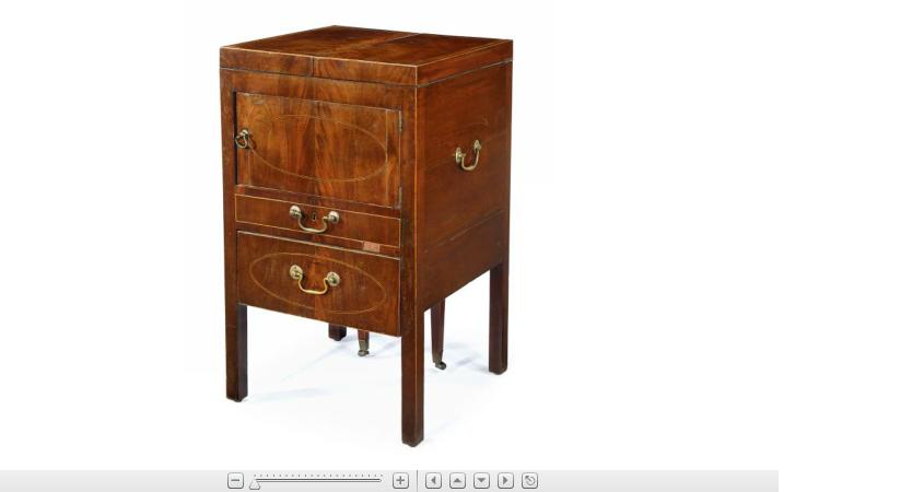 Appraisal: George III mahogany and satinwood inlaid washstandlate th century