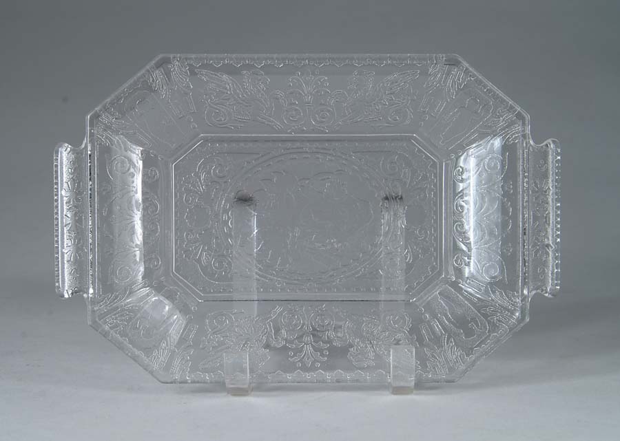 Appraisal: EARLY PATTERN GLASS TRAY Two handled rectangular dish with pattern