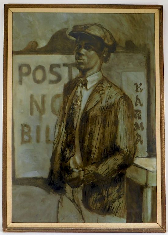 Appraisal: Alfred J Smith African American Portrait Painting United States b