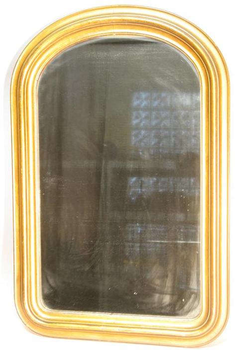 Appraisal: LARGE GILT WOOD MIRROR h w in