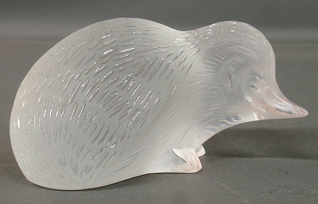 Appraisal: - Signed Lalique France glass baby hedgehog h x l