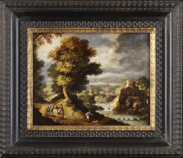 Appraisal: Circle of Bartholomaus Breenbergh Dutch - Italianate River Landscape oil