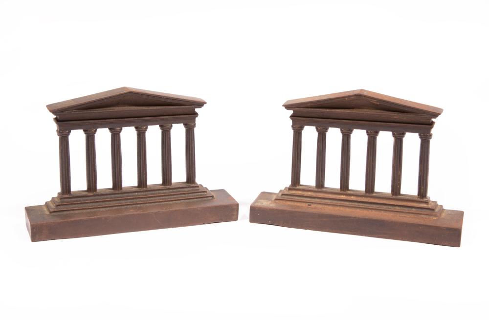 Appraisal: Pair of Neoclassical-Style Cast Iron Colonnade-Form Bookends h in w