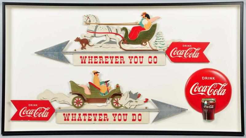 Appraisal: s - s Coca-Cola Sleigh Old Car Festoon Description Beautifully