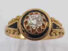 Appraisal: A yellow metal tests carat gold Victorian diamond and enamel