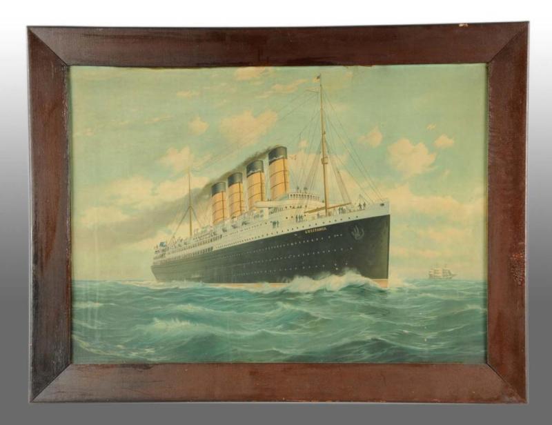 Appraisal: Colored Lusitania Ship Lithograph Description Highly detailed with nice color