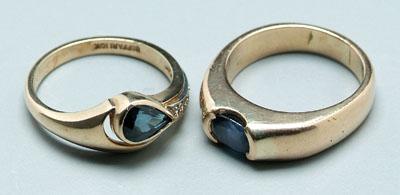 Appraisal: Two lady's sapphire rings one with oval cut sapphire estimated