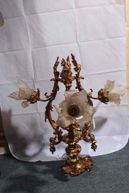 Appraisal: AN ANTIQUE FRENCH ORMOLU FOUR LIGHT HANGING CHANDELIER of open