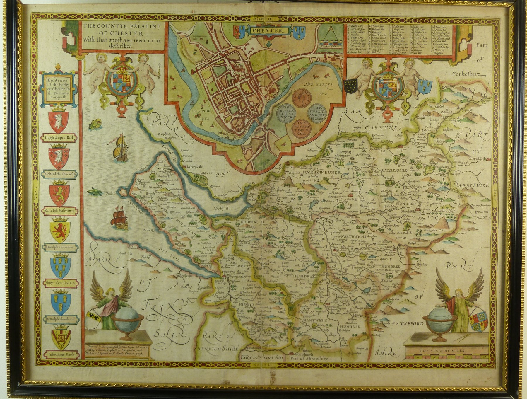 Appraisal: John Speed County Map of Cheshire Performed by John Speed