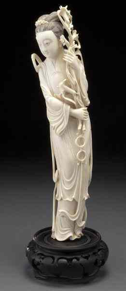 Appraisal: Chinese carved ivory lady International shipping IS NOT available on