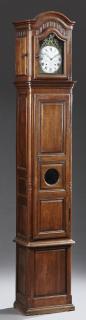 Appraisal: French Louis XV Style Carved Walnut Tallcase Clock French Louis