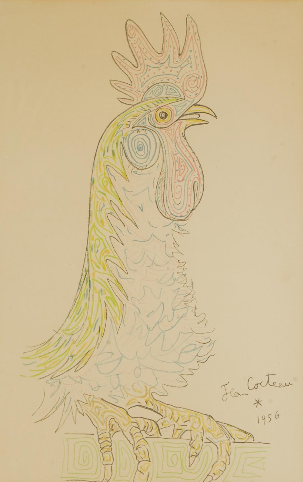 Appraisal: JEAN COCTEAU - LE COQ lithograph in color signed and