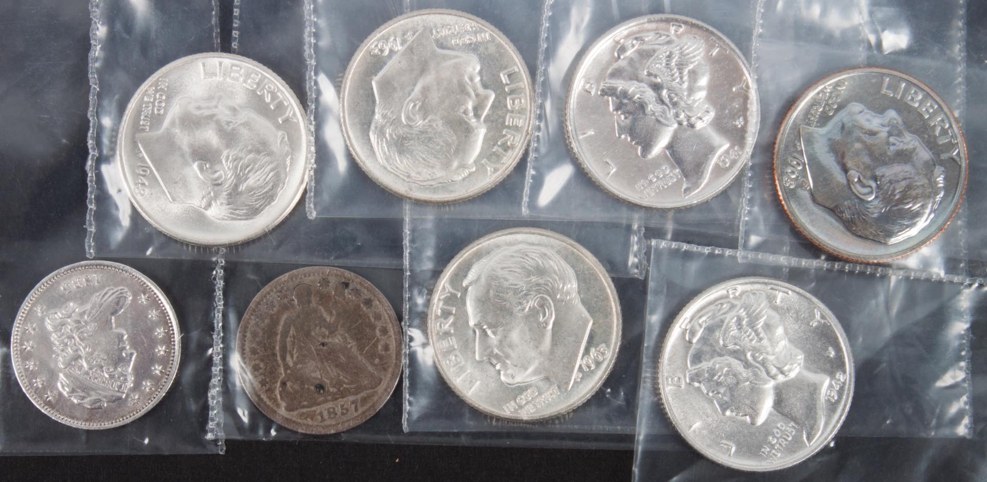 Appraisal: United States silver half dimes and dimes including Capped Bust