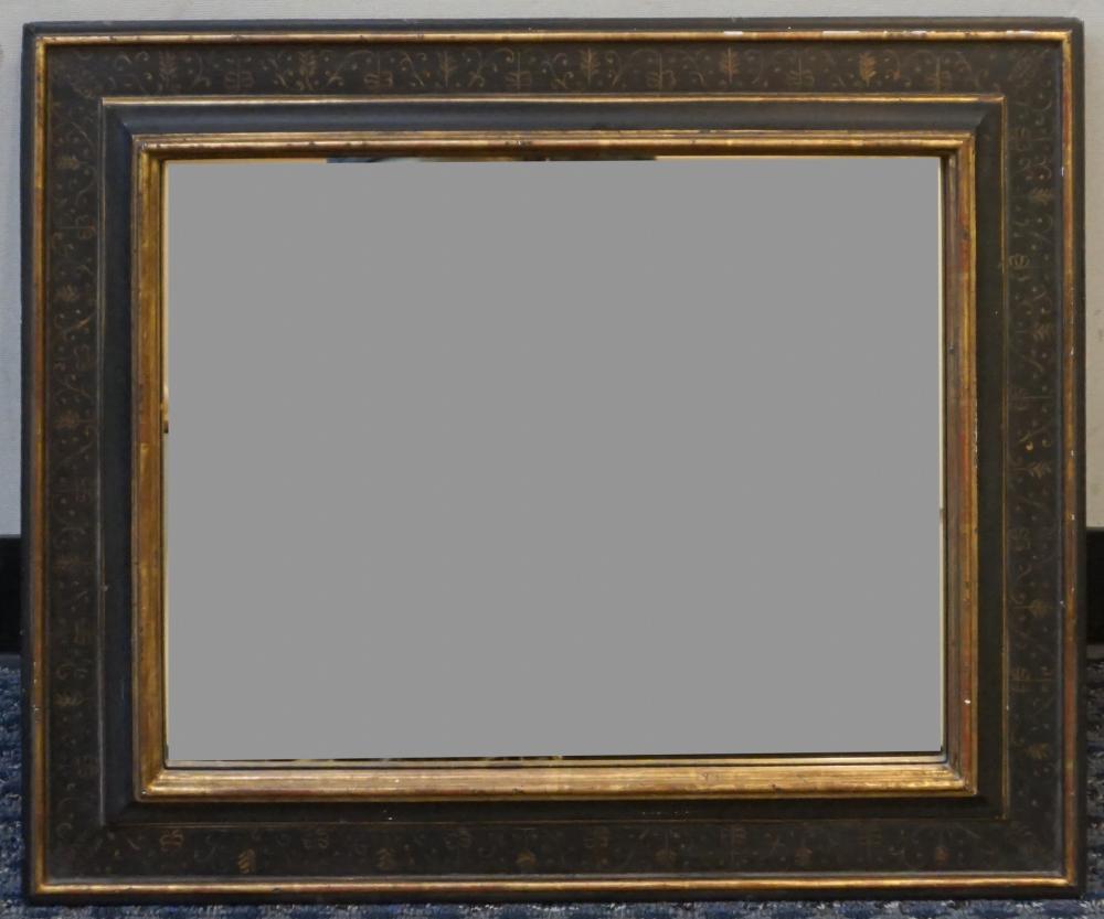 Appraisal: PARTIAL GILT AND EBONIZED WOOD FRAME MIRROR X IN X