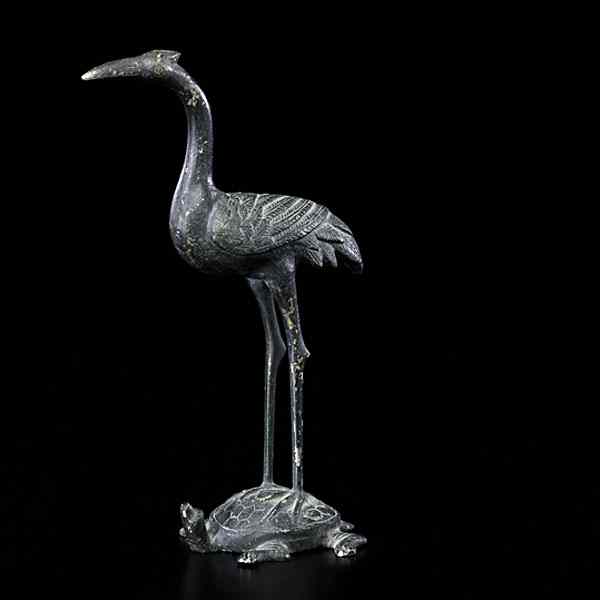 Appraisal: Chinese Bronze Crane Chinese th century A bronze crane standing