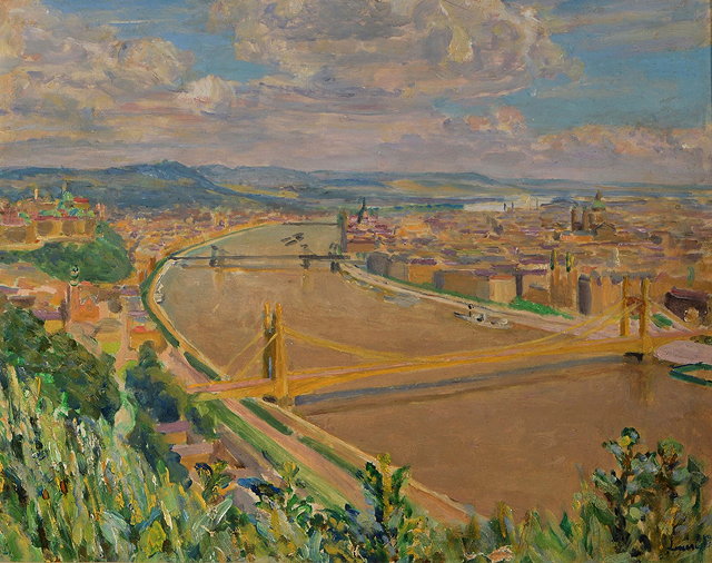 Appraisal: LOUIS LE BRETON FRENCH EARLY TH CENTURY Budapest from Mount