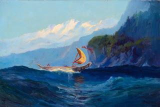 Appraisal: Sydney Laurence - Chilkat Indian Canoe oil on canvas laid