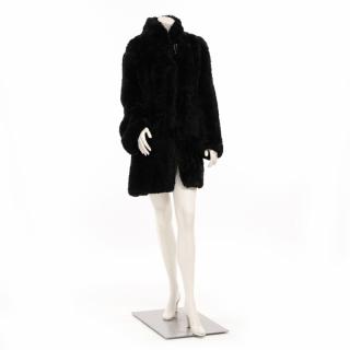 Appraisal: Knitted Shear Beaver Swing Coat Paula Lishman custom made in