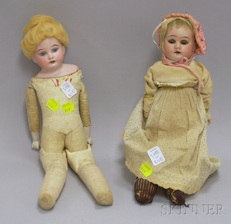 Appraisal: Two Armand Marseille Bisque Head Infant Dolls one unclothed with