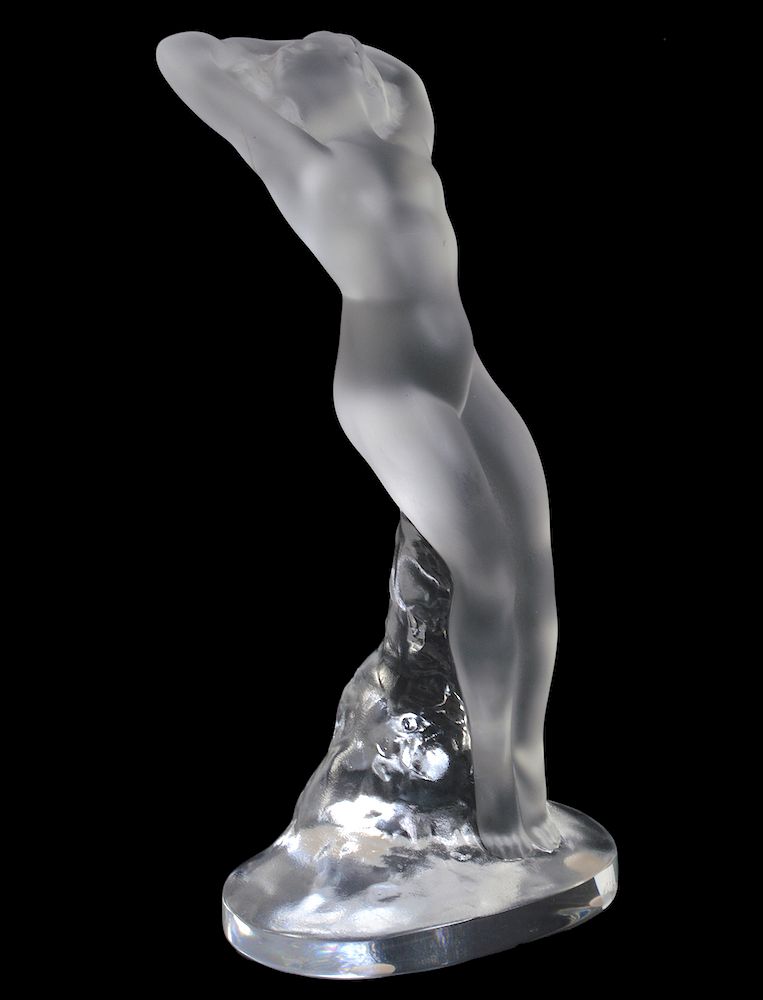 Appraisal: Lalique Frosted Figure of Dancer Arms Up Lalique frosted figure