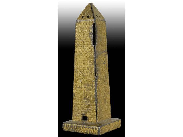 Appraisal: Cast Iron Washington Monument Still Bank Description Made by AC