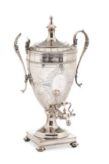 Appraisal: Fine Georgian Silver Plated Samovar Late th C Likely English