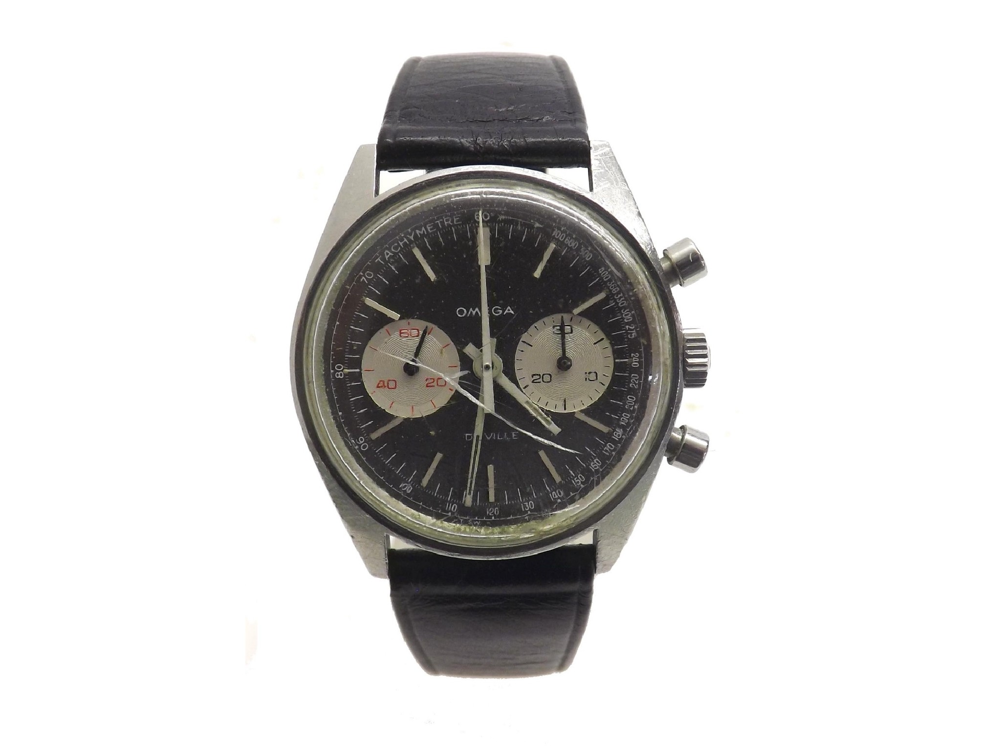 Appraisal: Omega De Ville chronograph stainless steel gentleman's wristwatch ref movement